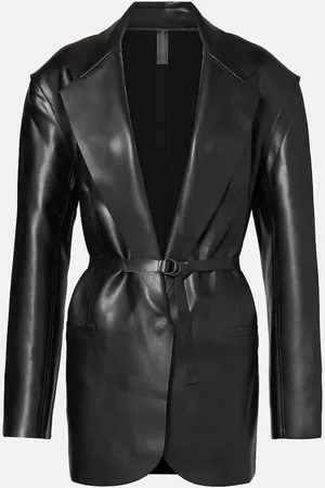 Norma Kamali Oversized faux leather blazer