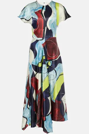 Roksanda Adriana printed satin midi dress