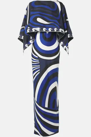 Puccini Iride silk twill slip dress and cape