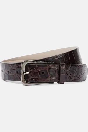 Brunello Cucinelli Croc-effect leather belt