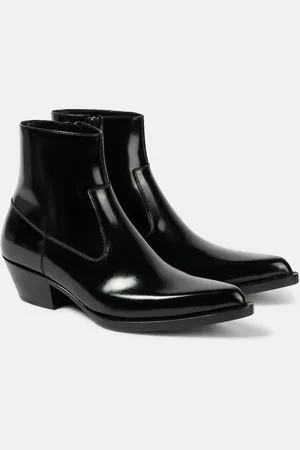 Saint Laurent Beat 40 leather ankle boots