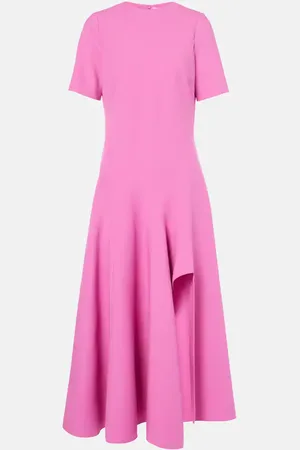 Oscar de la Renta Draped wool-blend midi dress