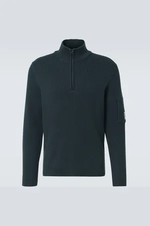 C.P. Company Lens cotton-blend half-zip sweater