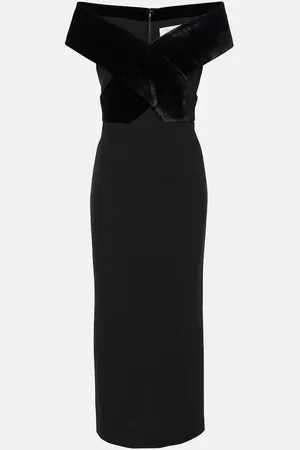 Roland Mouret Off-shoulder velvet gown
