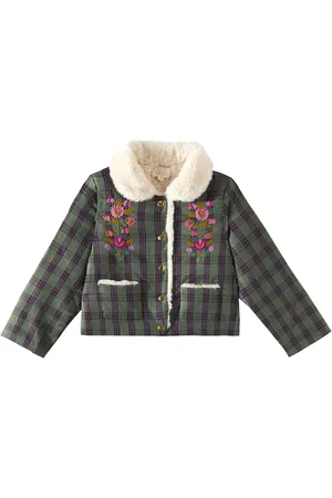 Louise Misha Alia embroidered checked jacket