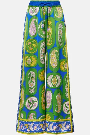 ALÉMAIS AlÃ©mais Printed silk satin wide-leg pants