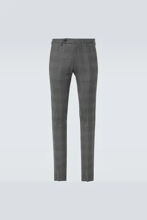 Incotex Checked wool and cashmere slim pants