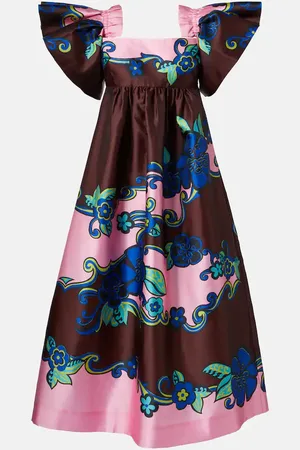 ALÉMAIS AlÃ©mais Floral off-shoulder satin maxi dress