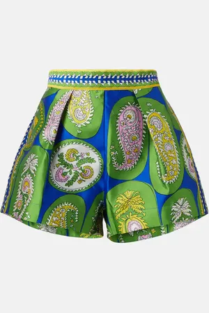 ALÉMAIS AlÃ©mais Printed pleated high-rise shorts