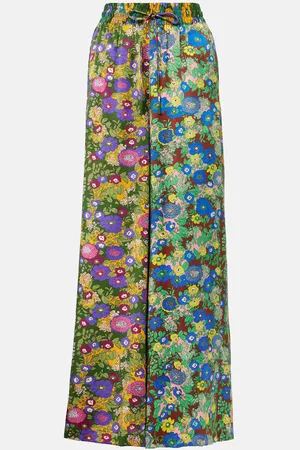 ALÉMAIS AlÃ©mais Printed silk satin wide-leg pants