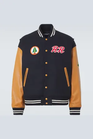 UNDERCOVER X Twin PeaksÂ® leather-trimmed varsity jacket
