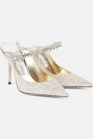 Jimmy Choo Bing 100 embellished glitter mules