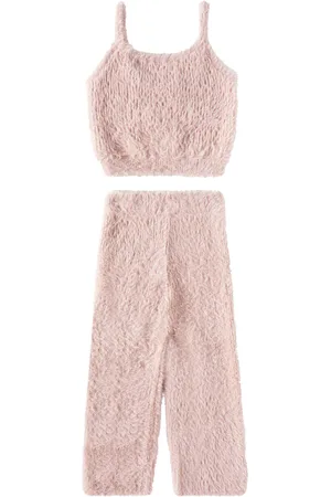Rylee + Cru Fuzzy knitted top and pants set