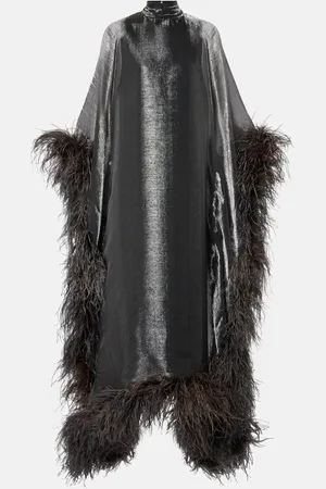 ‎Taller Marmo‎ Casta feather-trimmed kaftan