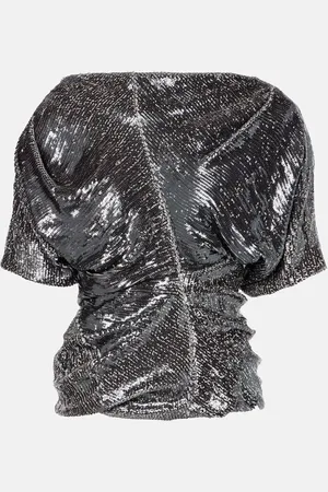DRIES VAN NOTEN Sequined ruched top