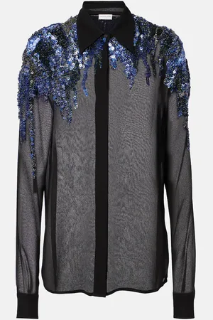 DRIES VAN NOTEN Sequined chiffon blouse