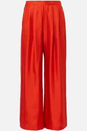 ASCENO Isola silk twill wide-leg pants