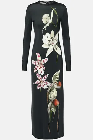Oscar de la Renta Floral jersey maxi dress