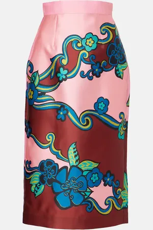 ALÉMAIS AlÃ©mais Floral high-rise midi skirt