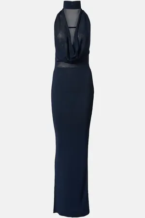 AYA MUSE Draped halterneck gown