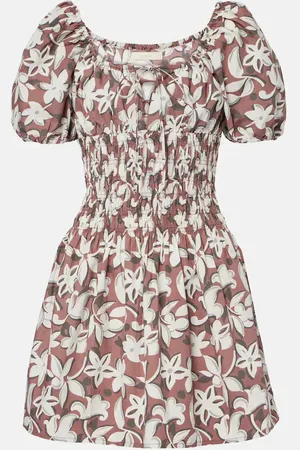 FAITHFULL THE BRAND Floral cotton poplin minidress