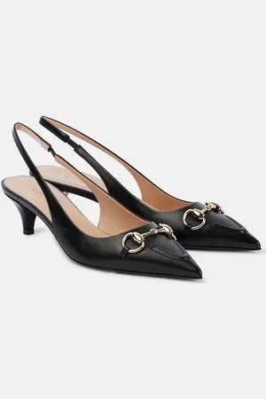 Gucci Horsebit leather slingback pumps