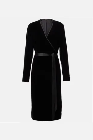 Loro Piana Susan satin-trimmed velvet wrap dress