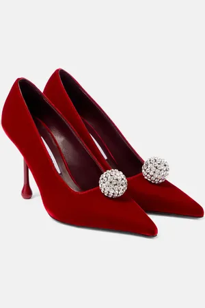 Jimmy Choo Orb 95 embellished velvet sandals