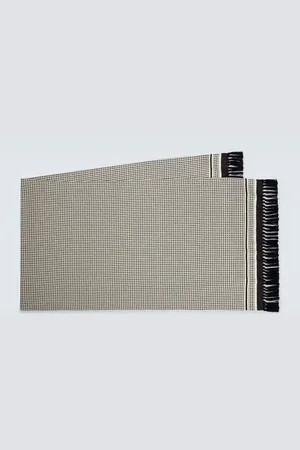 Loro Piana Houndstooth fringed silk scarf