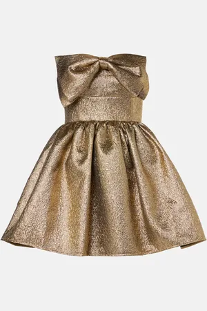 Self-Portrait Bow-detail lamÃ© jacquard minidress