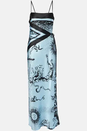 SIR Dreamwood scarf-detail silk maxi dress