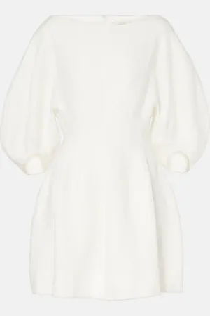 FAITHFULL THE BRAND Puff-sleeve linen minidress