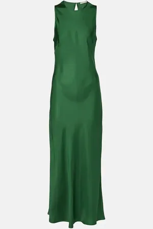 ASCENO Valencia silk twill maxi dress