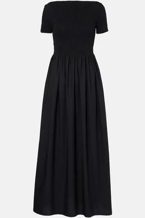 FAITHFULL THE BRAND Shirred off-shoulder cotton maxi dress