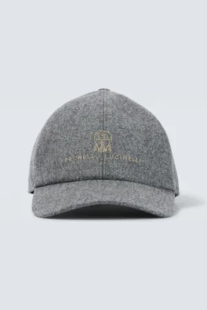 Brunello Cucinelli Logo virgin wool flannel baseball cap