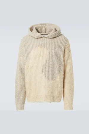 ERL Knitted silk and wool-blend hoodie