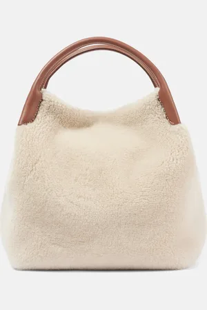 Loro Piana Bale Large faux shearling bucket bag