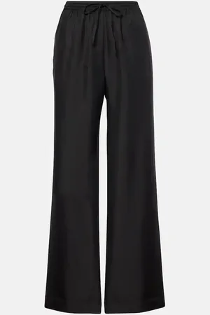 ASCENO Aurelia silk twill straight pants