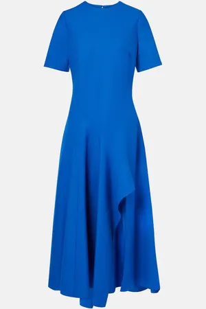 Oscar de la Renta Draped wool-blend midi dress