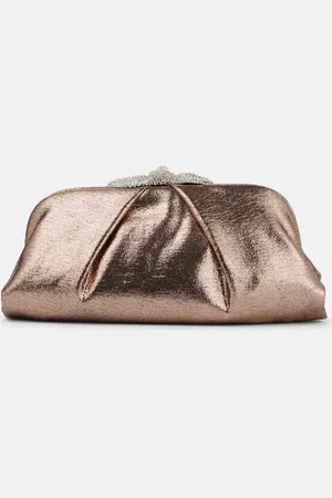 Aquazzura Very Bow Tie embellished satin clutch