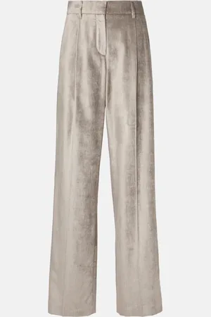 Brunello Cucinelli Cotton-blend velvet straight pants