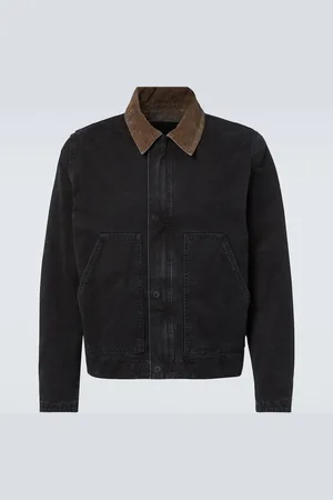 Saint Laurent Corduroy-trimmed cotton canvas jacket