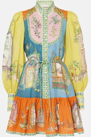 ALÉMAIS AlÃ©mais Monte printed ramie minidress