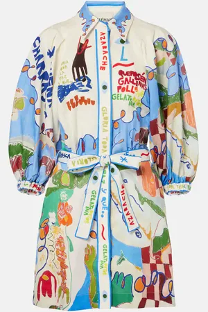 ALÉMAIS AlÃ©mais x Nadia Hernandez printed linen shirt dress