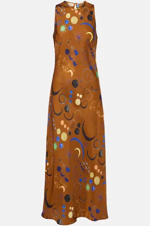 ASCENO Valencia silk satin slip dress