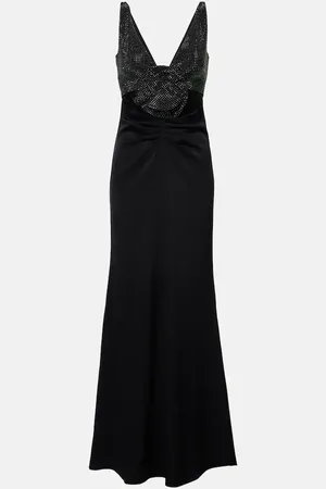Roland Mouret Floral-appliquÃ© embellished satin crÃªpe gown
