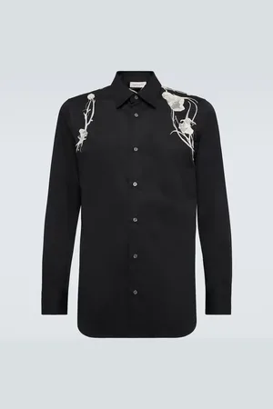 Alexander McQueen Embroidered cotton shirt