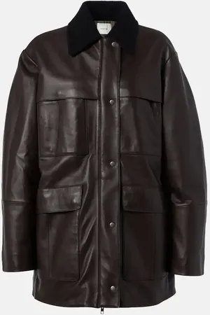 Vince Wool-trimmed leather jacket