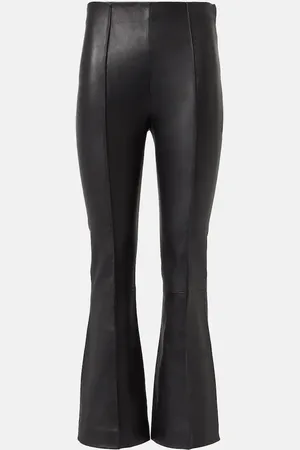 Vince Mid-rise leather cropped flared pants