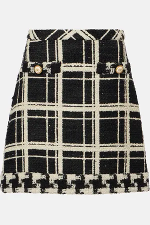 VALENTINO Mossi wool-blend tweed miniskirt